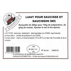 LIANT POUR SAUCISSE & SAUCISSON SEC250G