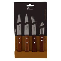 SET 4 COUTEAUX MANCHE  BOIS