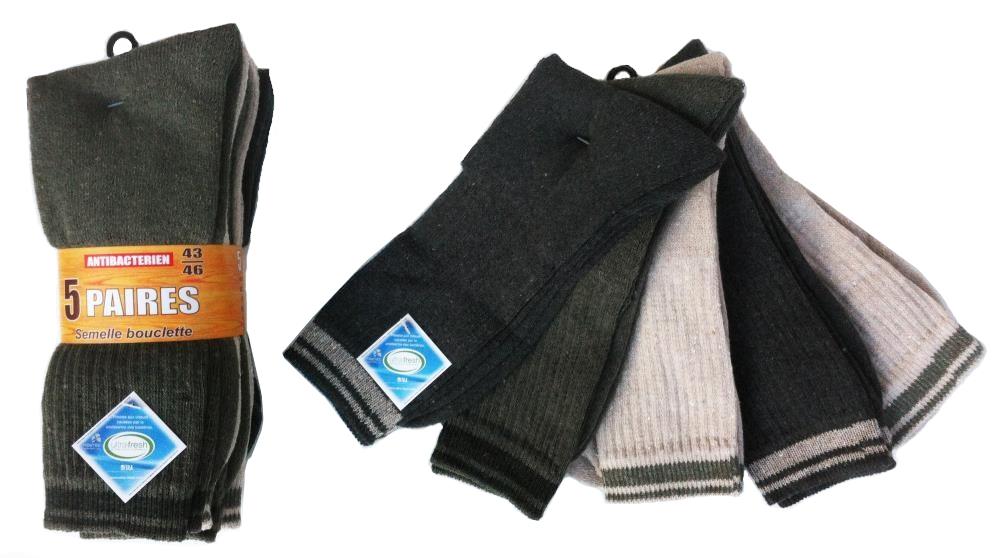 Lot de 5 paires chaussettes antibactérien