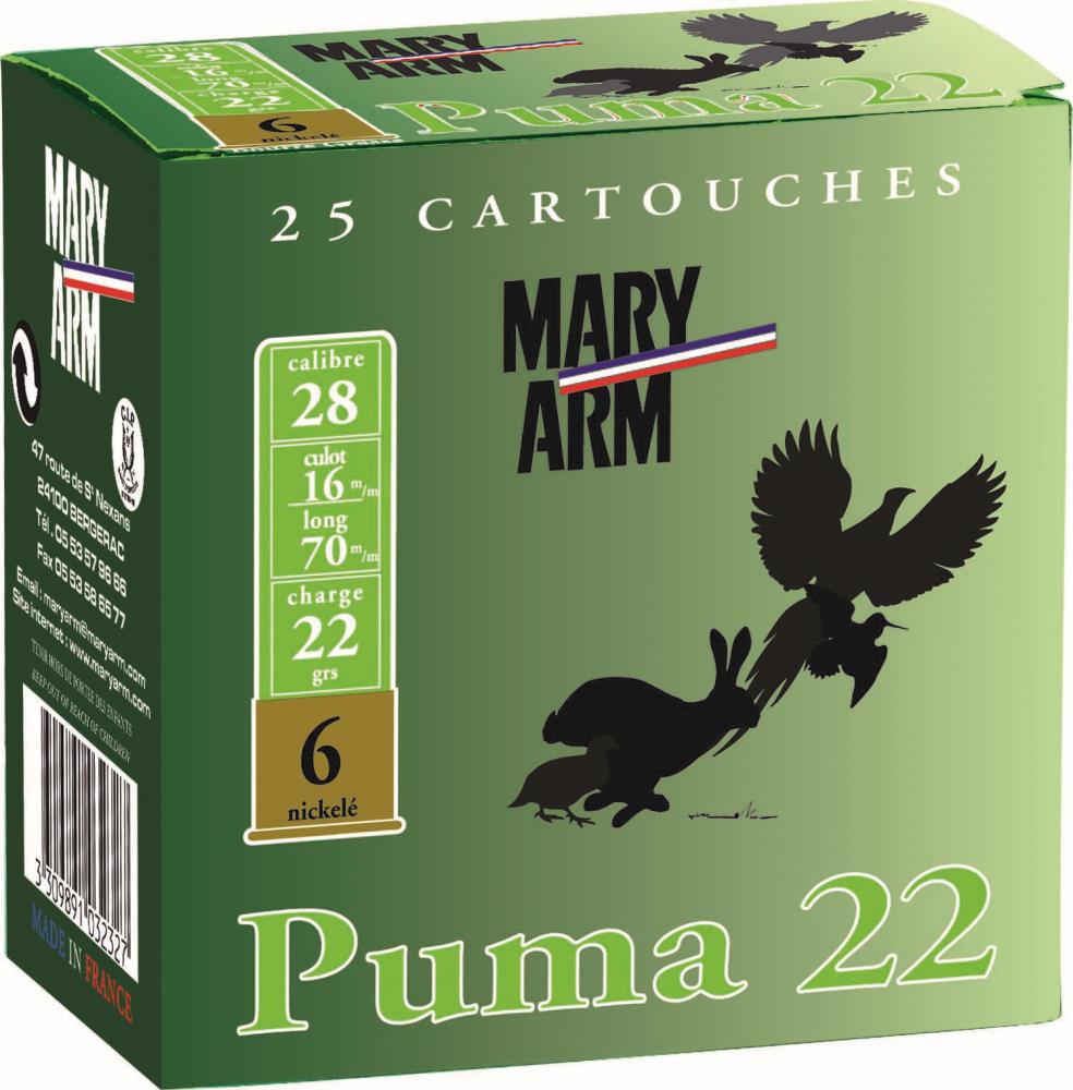 Cartouches Puma 22 Cal 28/22g x 25